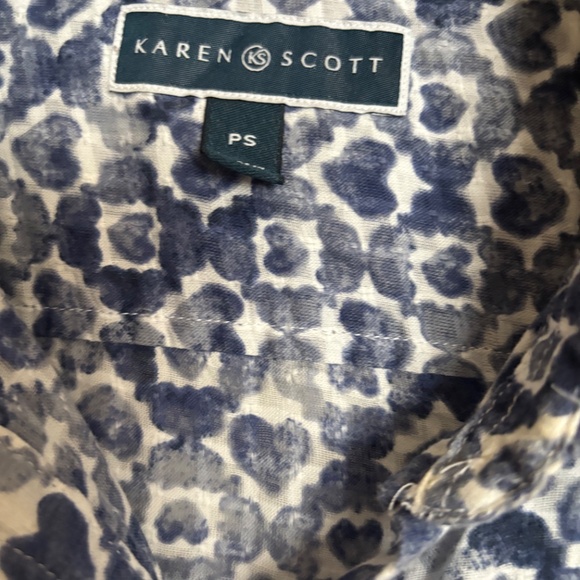 Karen Scott Cotton 3/4 Sleeve Blouse - Picture 2 of 4